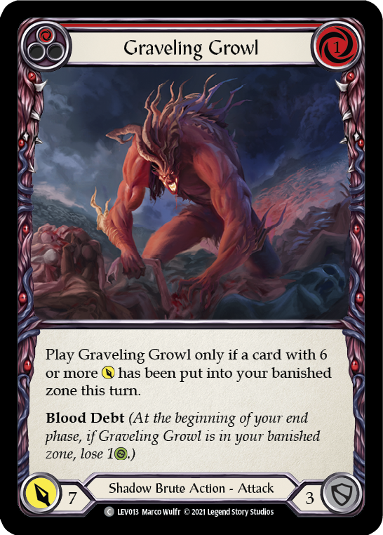 Graveling Growl (Red) [LEV013] (Monarch Levia Blitz Deck)